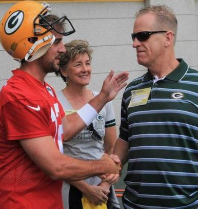 Edward Wesley Rodgers with his wife and son Aaron Rodgers